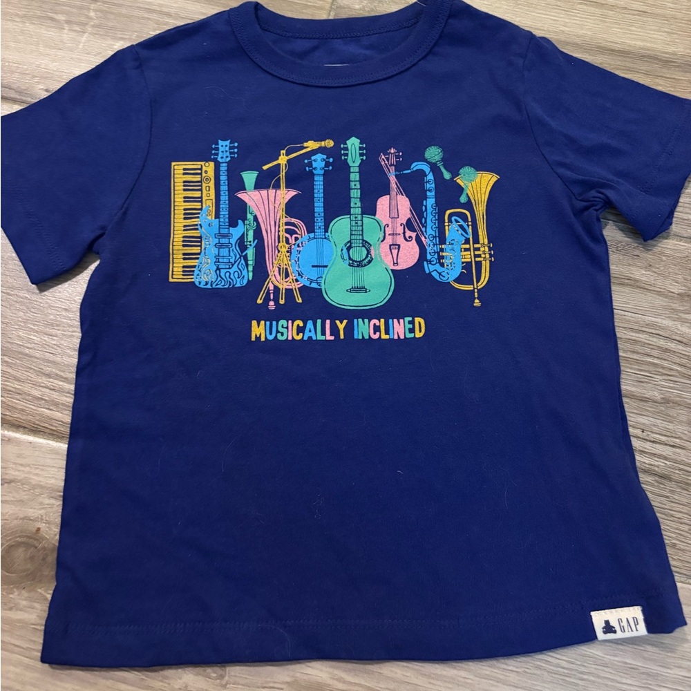 GAP Kids Blue Musical Graphic T-Shirt size 4 new with tags